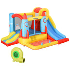 Outsunny Rocket Inflatable Bounce Castle with Slide & Splash Pool – 3.4m x 2.8m x 1.85m