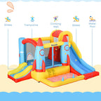 Outsunny Rocket Inflatable Bounce Castle with Slide & Splash Pool – 3.4m x 2.8m x 1.85m