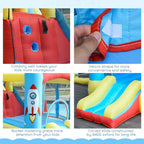 Outsunny Rocket Inflatable Bounce Castle with Slide & Splash Pool – 3.4m x 2.8m x 1.85m
