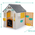 Dolu Garden Playhouse with Fence – White & Grey Outdoor Kids Playhouse