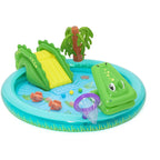 Bestway Crocodile Cove Kids Inflatable Water Play Center & Pool – Interactive Outdoor Splash Park