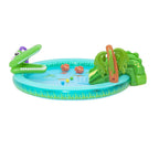 Bestway Crocodile Cove Kids Inflatable Water Play Center & Pool – Interactive Outdoor Splash Park