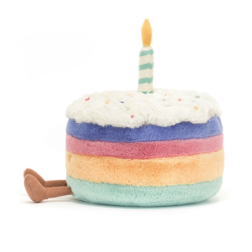 Jellycat Amuseable Rainbow Birthday Cake – Soft Plush Celebration Toy
