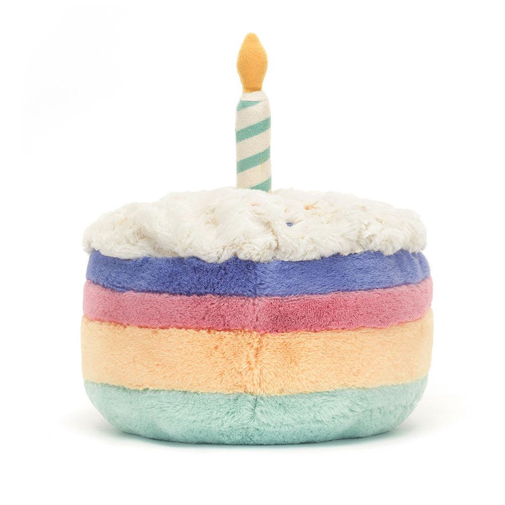 Jellycat Amuseable Rainbow Birthday Cake – Soft Plush Celebration Toy