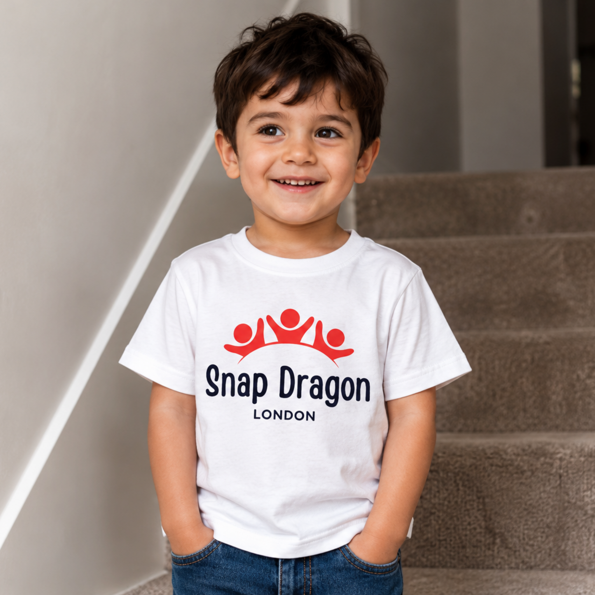 Snap Dragon London Kids White Short Sleeve T-Shirt