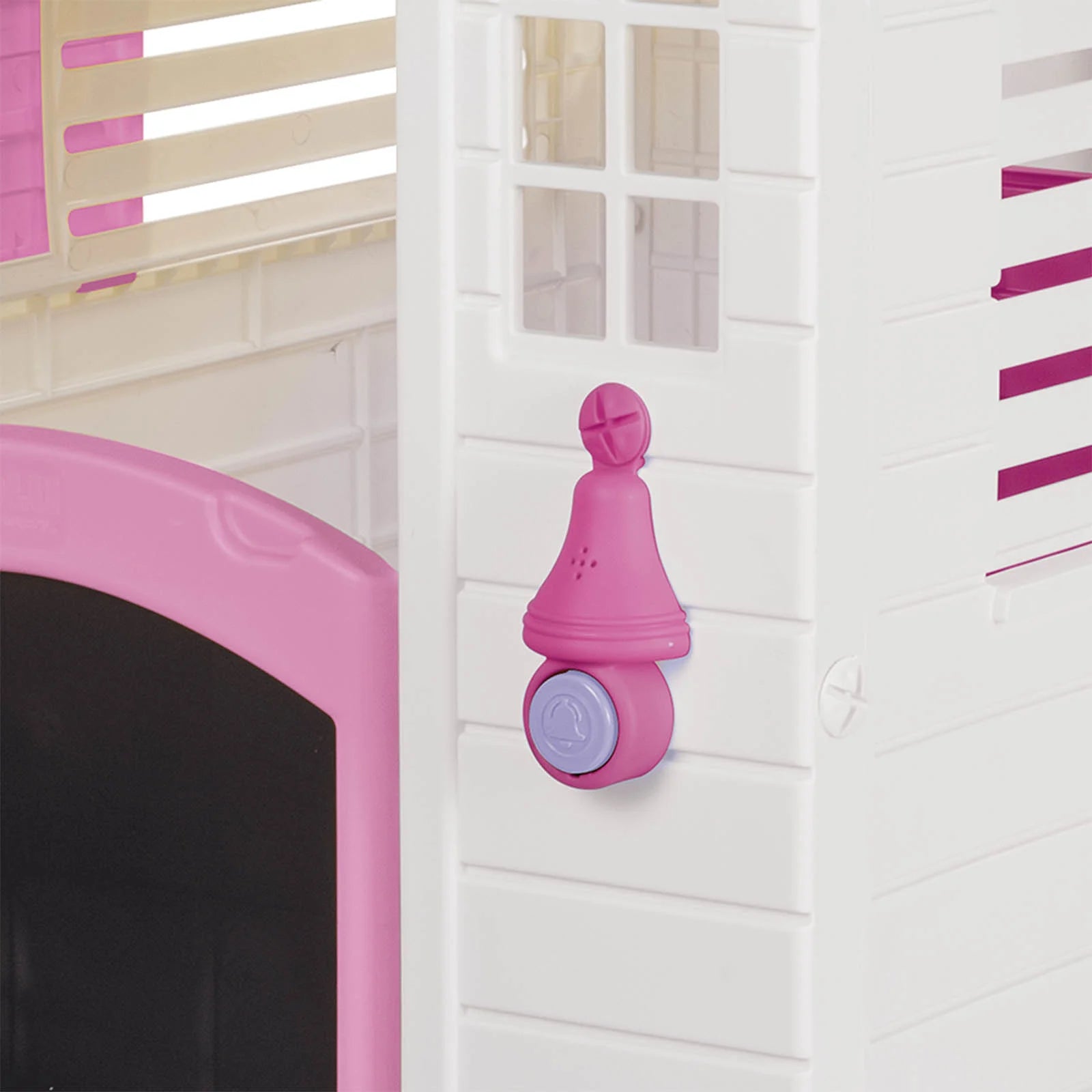 Dolu Garden Playhouse with Fence – White & Grey Outdoor Kids Playhouse