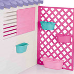 Dolu Garden Playhouse with Fence – White & Grey Outdoor Kids Playhouse