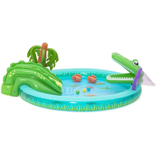 Bestway Crocodile Cove Kids Inflatable Water Play Center & Pool – Interactive Outdoor Splash Park